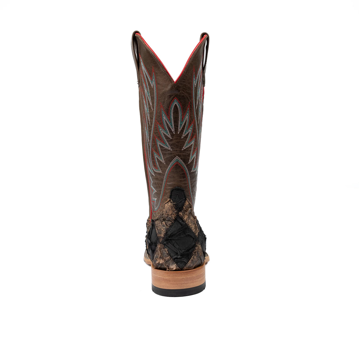Men's Horse Power Top Hand Black Matte and Toast Big Bass Patchwork with 13" Chocolate Flynn Top HP8064