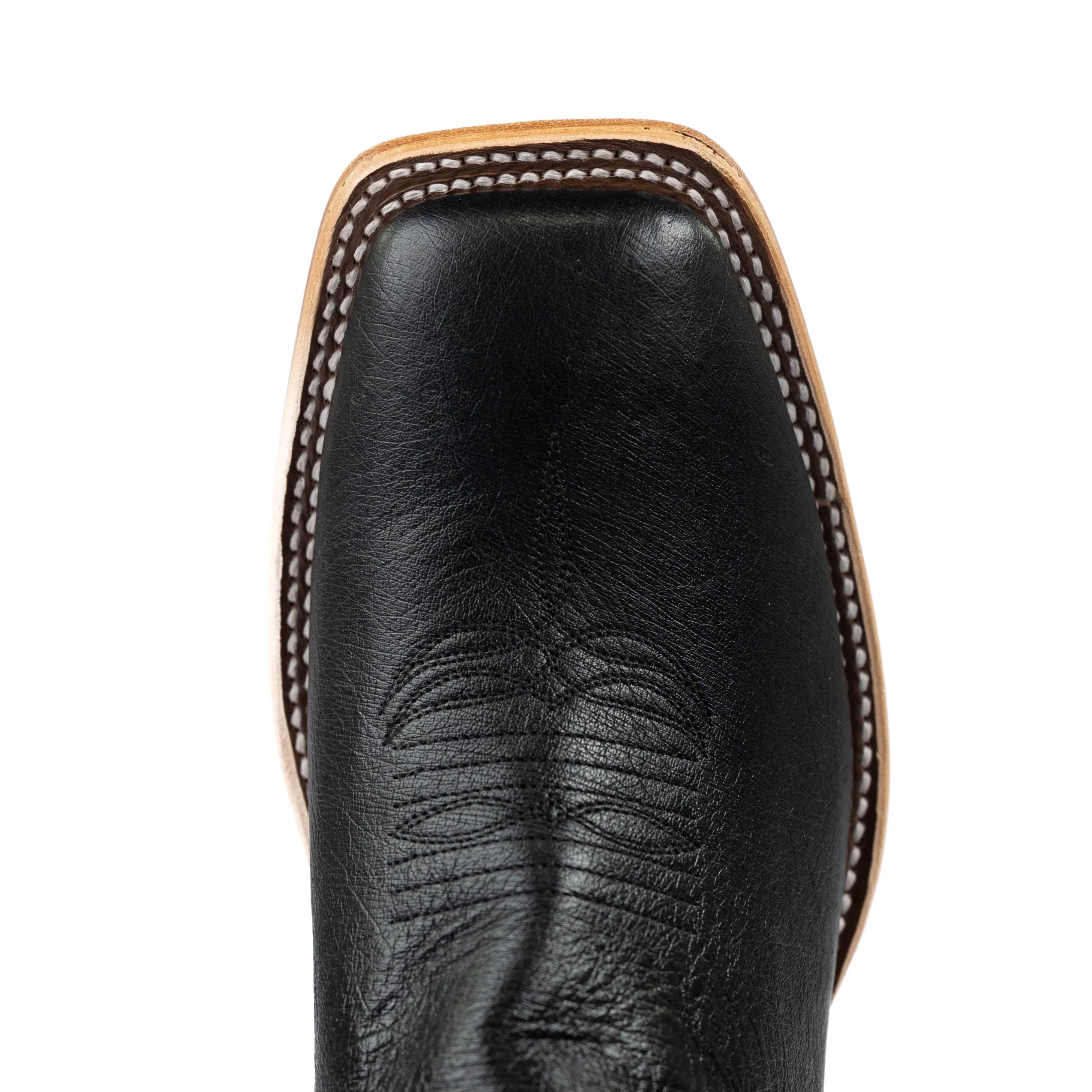Men's Horse Power Top Hand Black Smooth Ostrich with 13" Maroon Top HP8010
