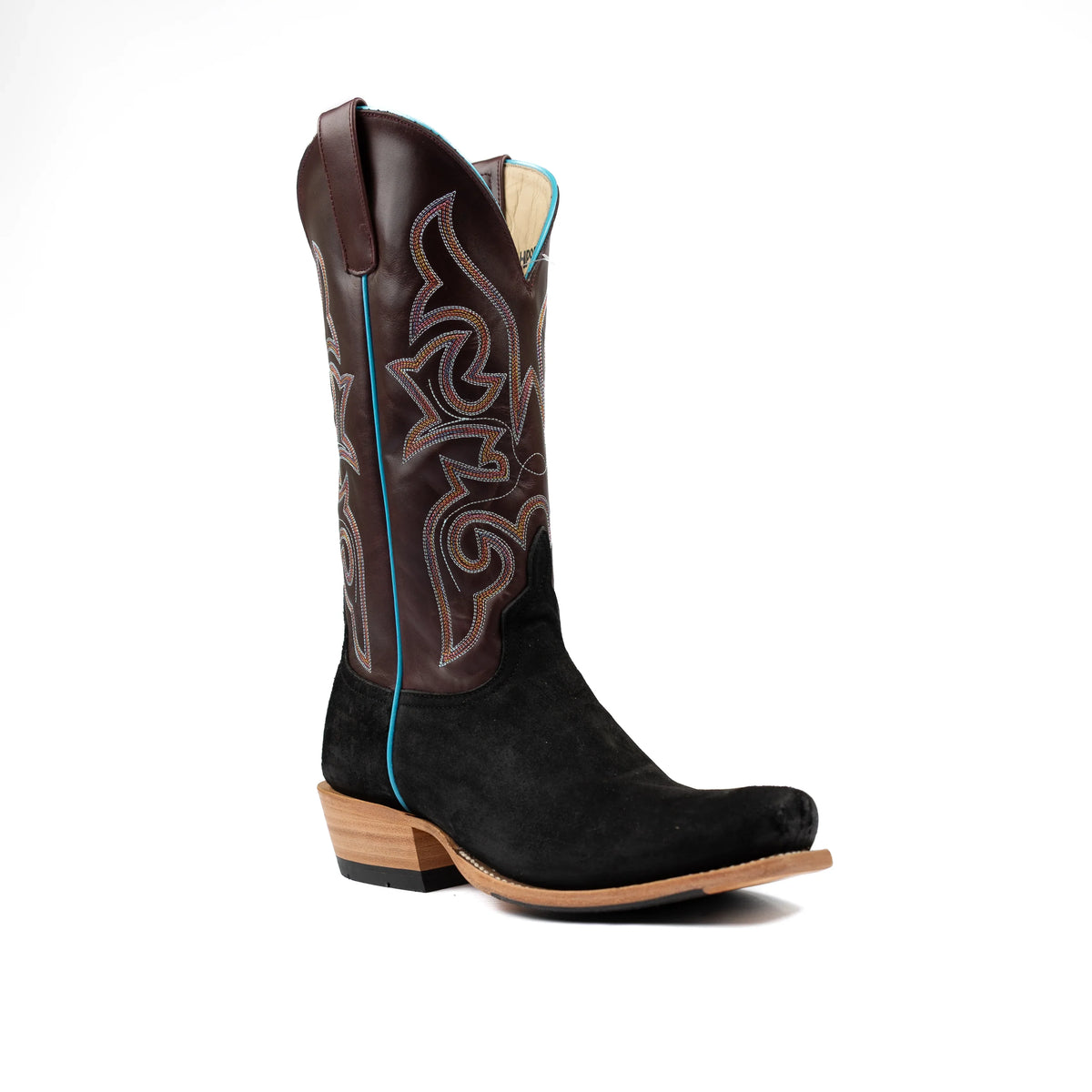 Men's Horse Power Top Hand Black Smooth Reverse Ostrich with 13" Wine Top HP9522
