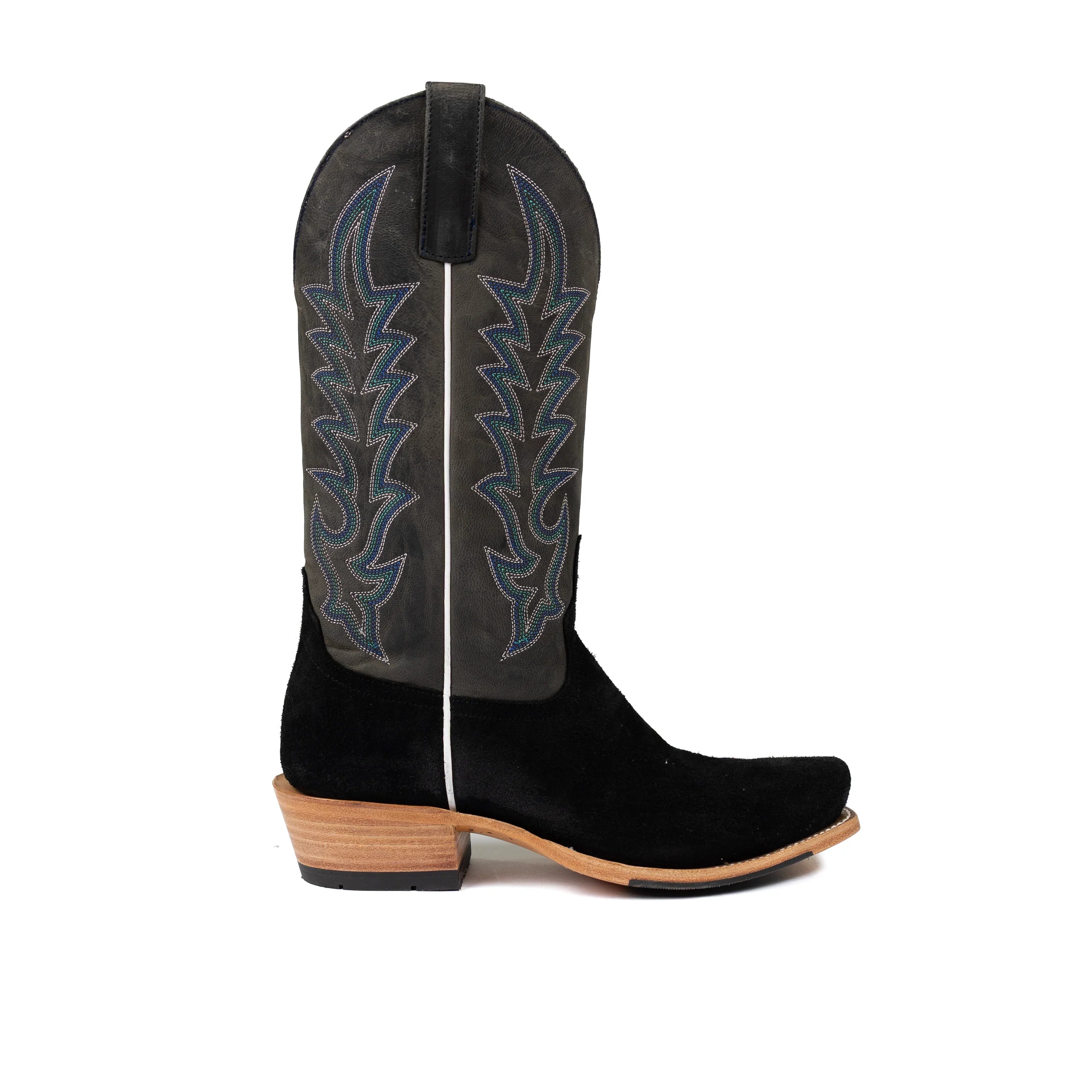 Men's Horse Power Top Hand Black Suede with 13" Dark Blue Goat Top HP9502