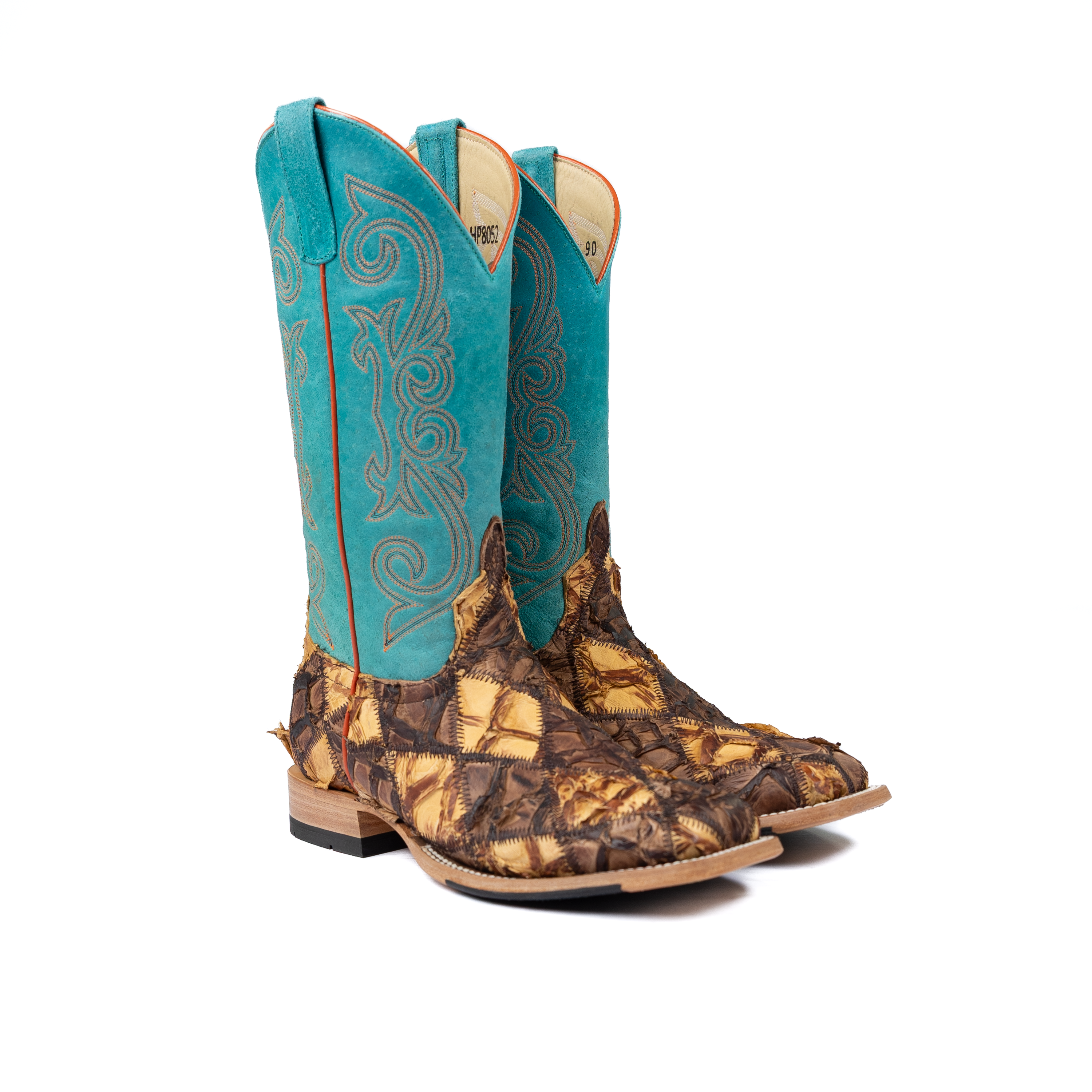Men's Horse Power Top Hand Cigar Matte Big Bass Patchwork with 13" Turquoise Top HP8052