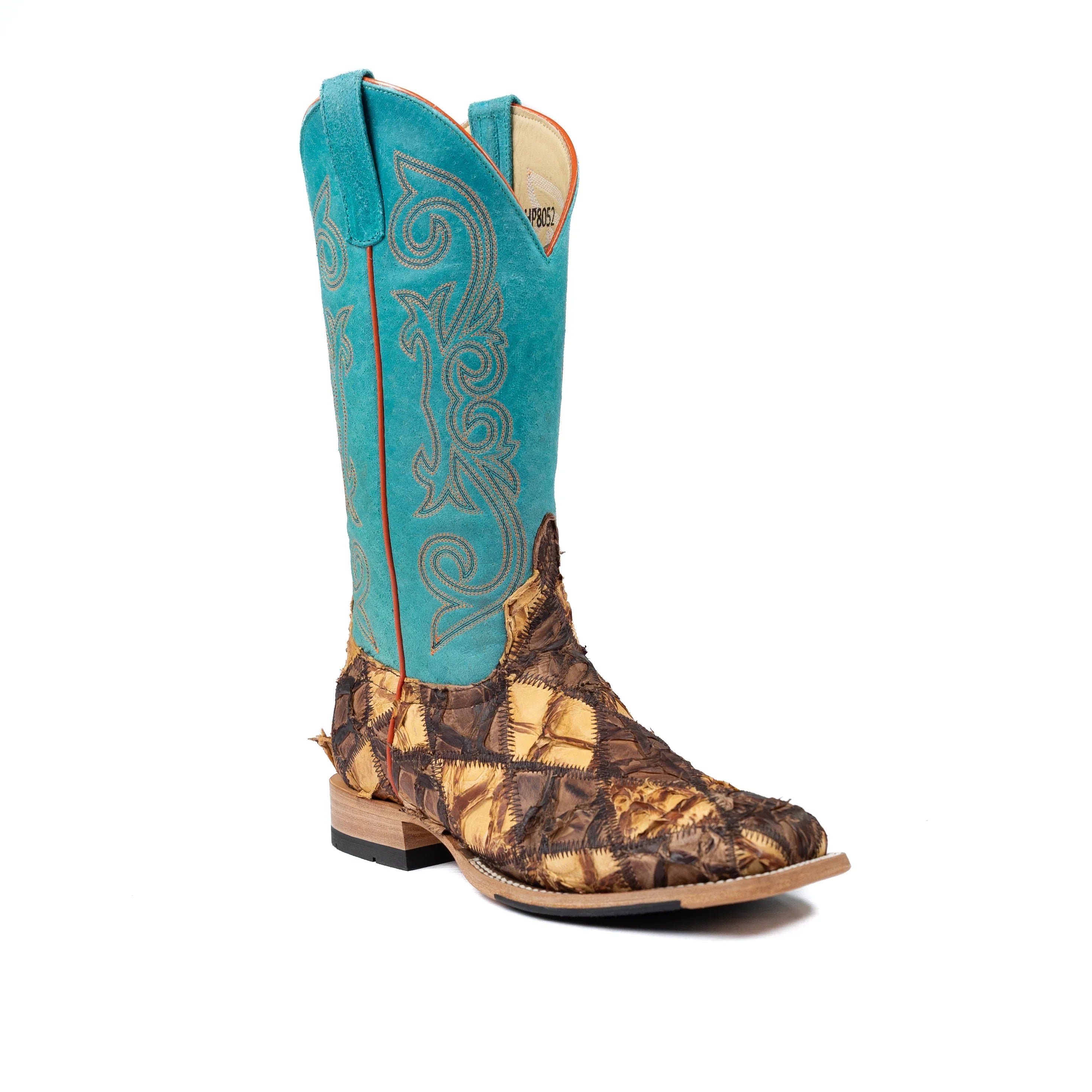 Men's Horse Power Top Hand Cigar Matte Big Bass Patchwork with 13" Turquoise Top HP8052