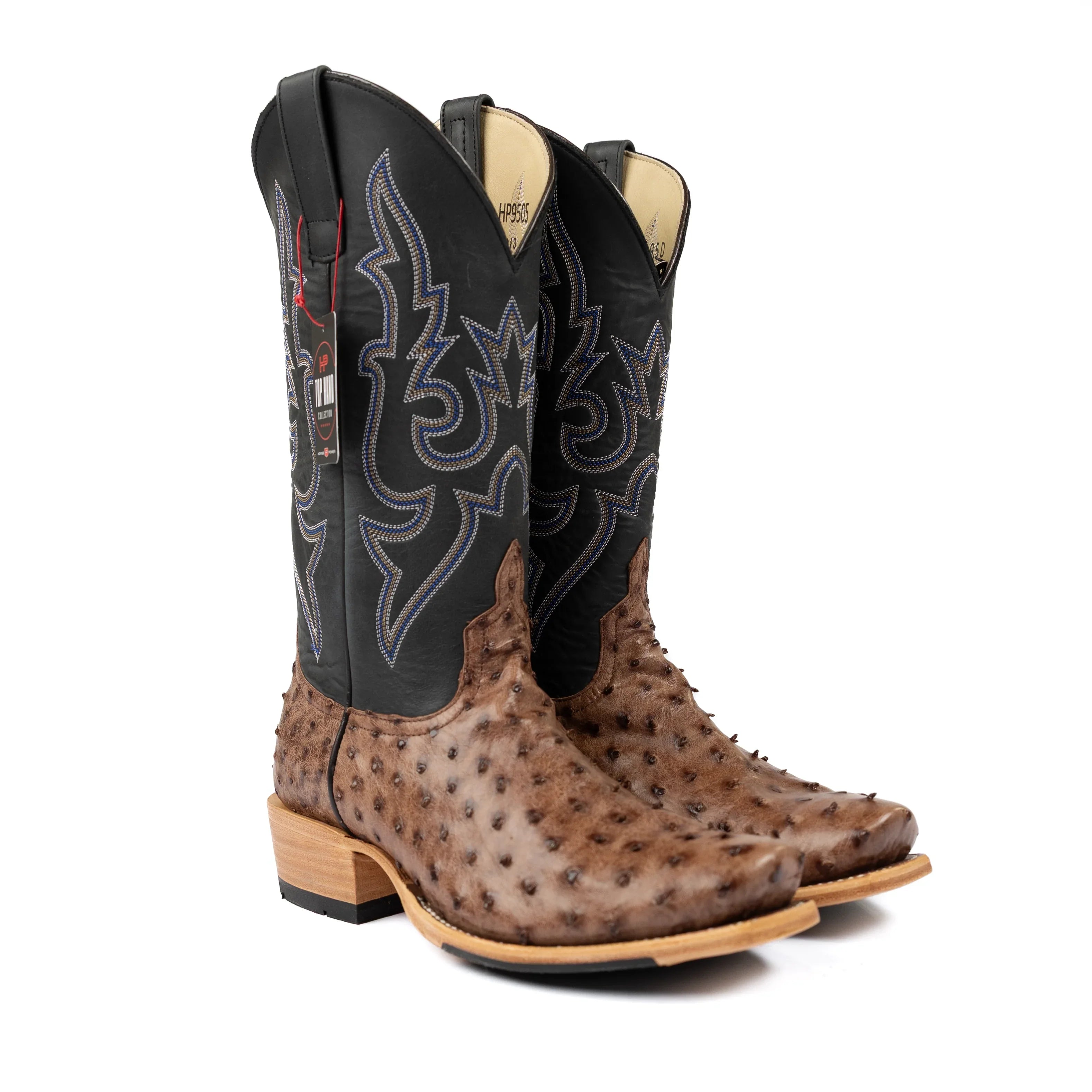 Men's Horse Power Top Hand Kango Full Quill Ostrich with 13" Black Pull Up Tops HP9505