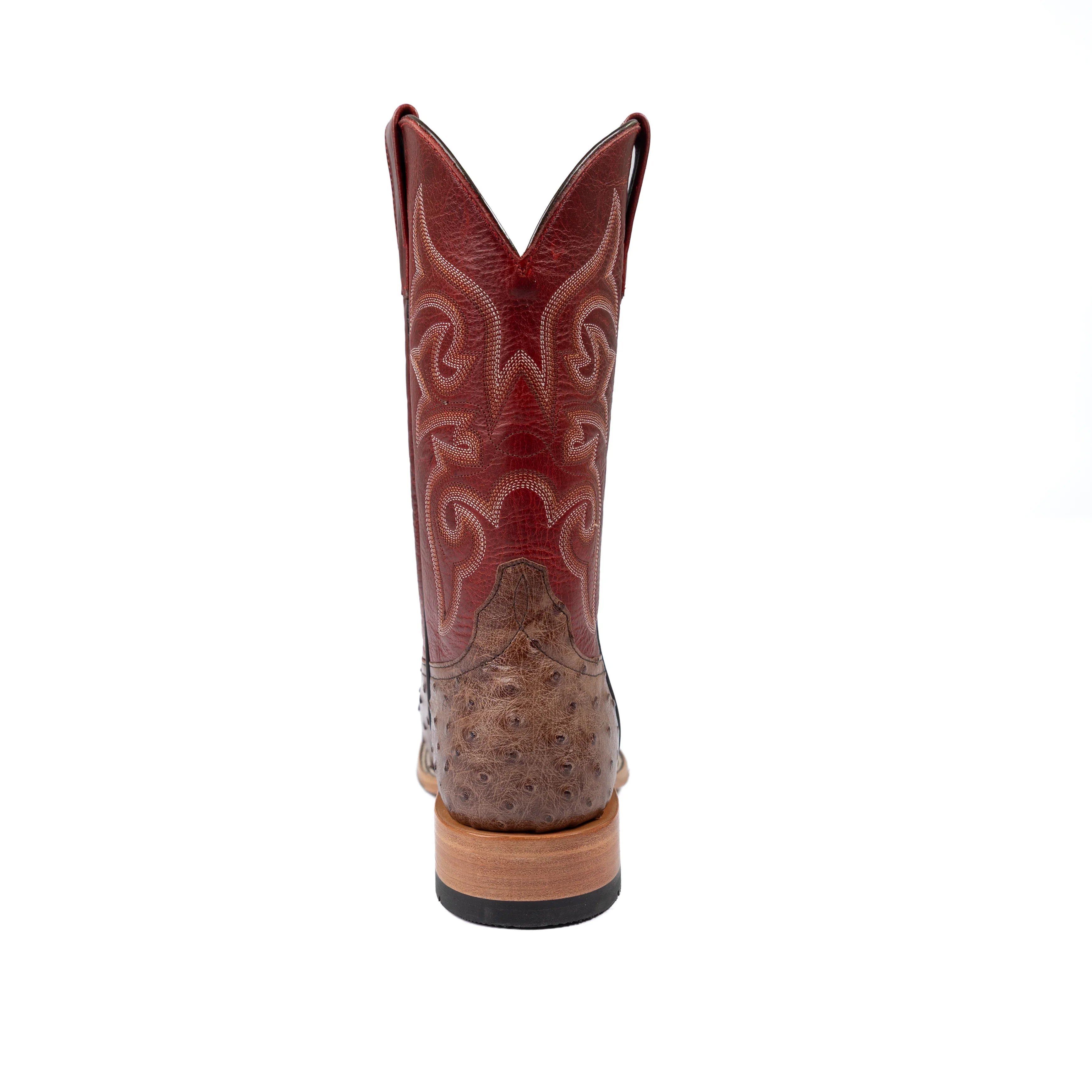 Men's Horse Power Top Hand Kango Tobacco Full Quill Ostrich with 11" Red New Orleans Top HP6017