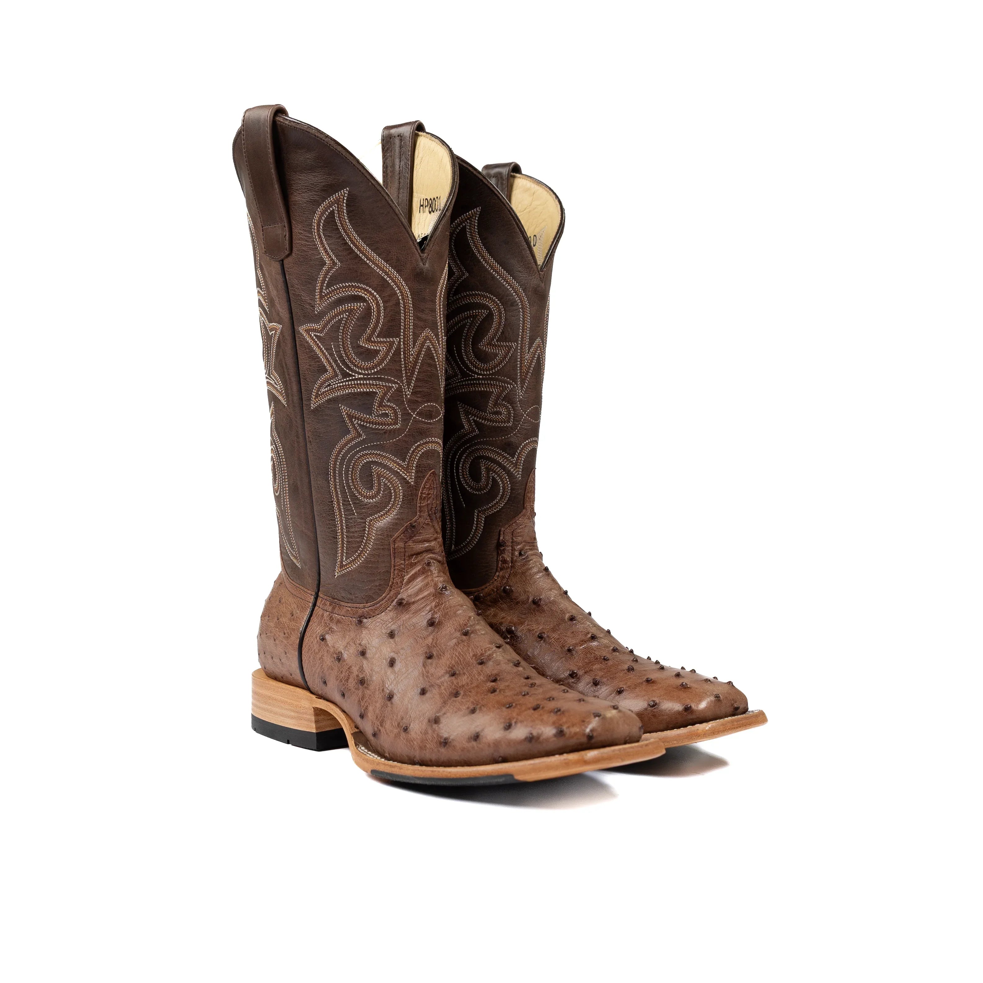 Men's Horse Power Top Hand Kango Tobacco Full Quill Ostrich with 13" Chocolate Pull Up Top HP8001