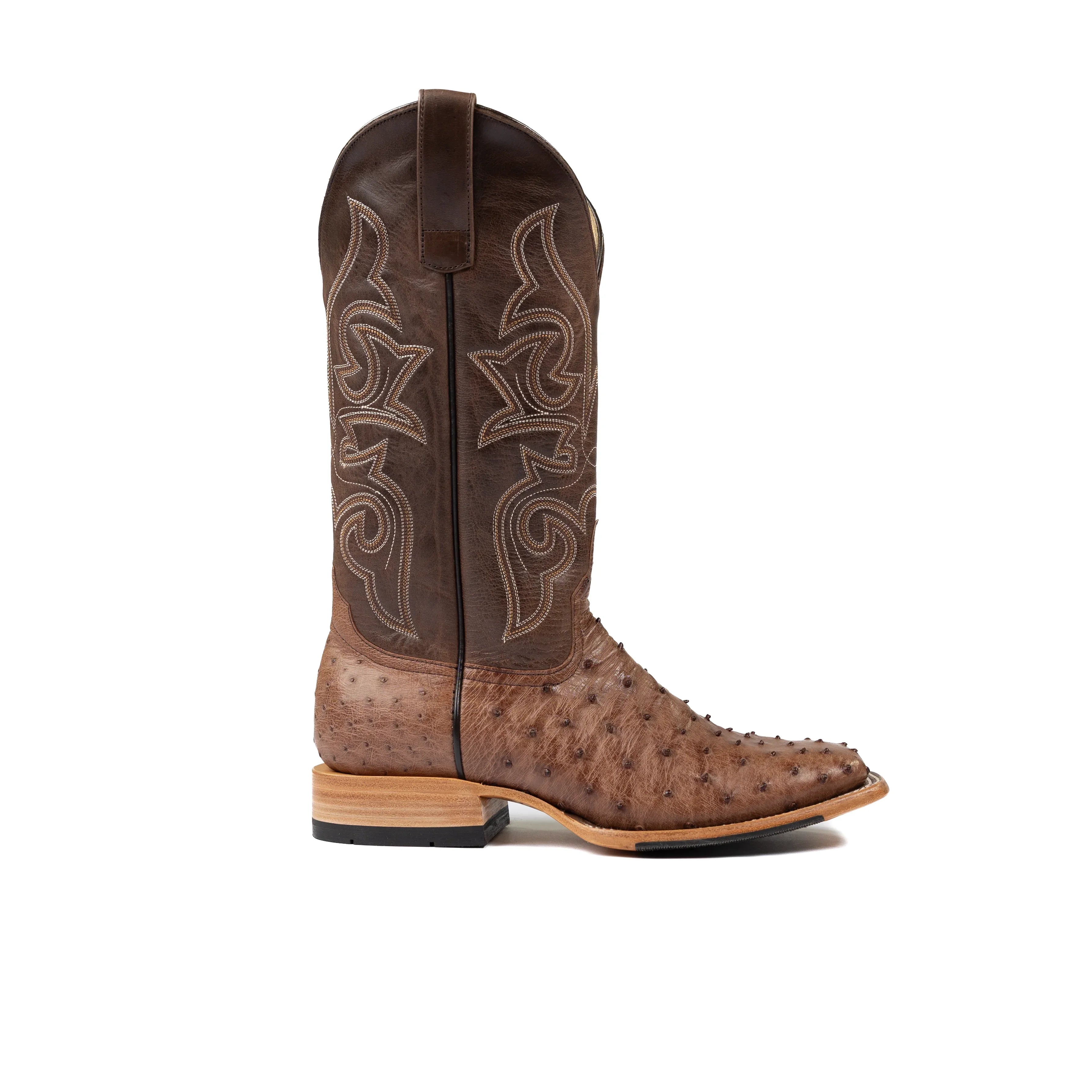 Men's Horse Power Top Hand Kango Tobacco Full Quill Ostrich with 13" Chocolate Pull Up Top HP8001