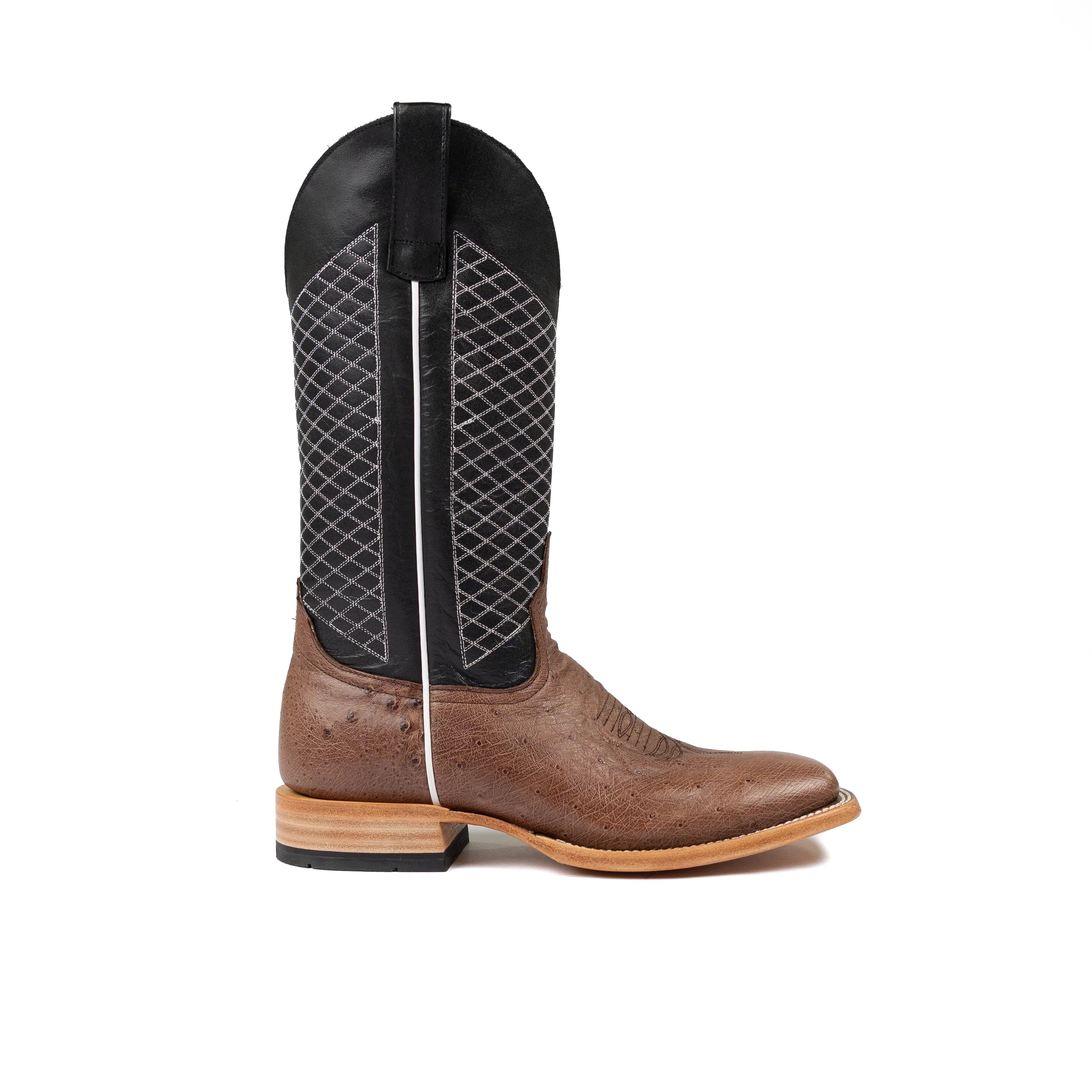 Men's Horse Power Top Hand Kango Tobacco Smooth Ostrich with 13" Black Glove Top HP8009