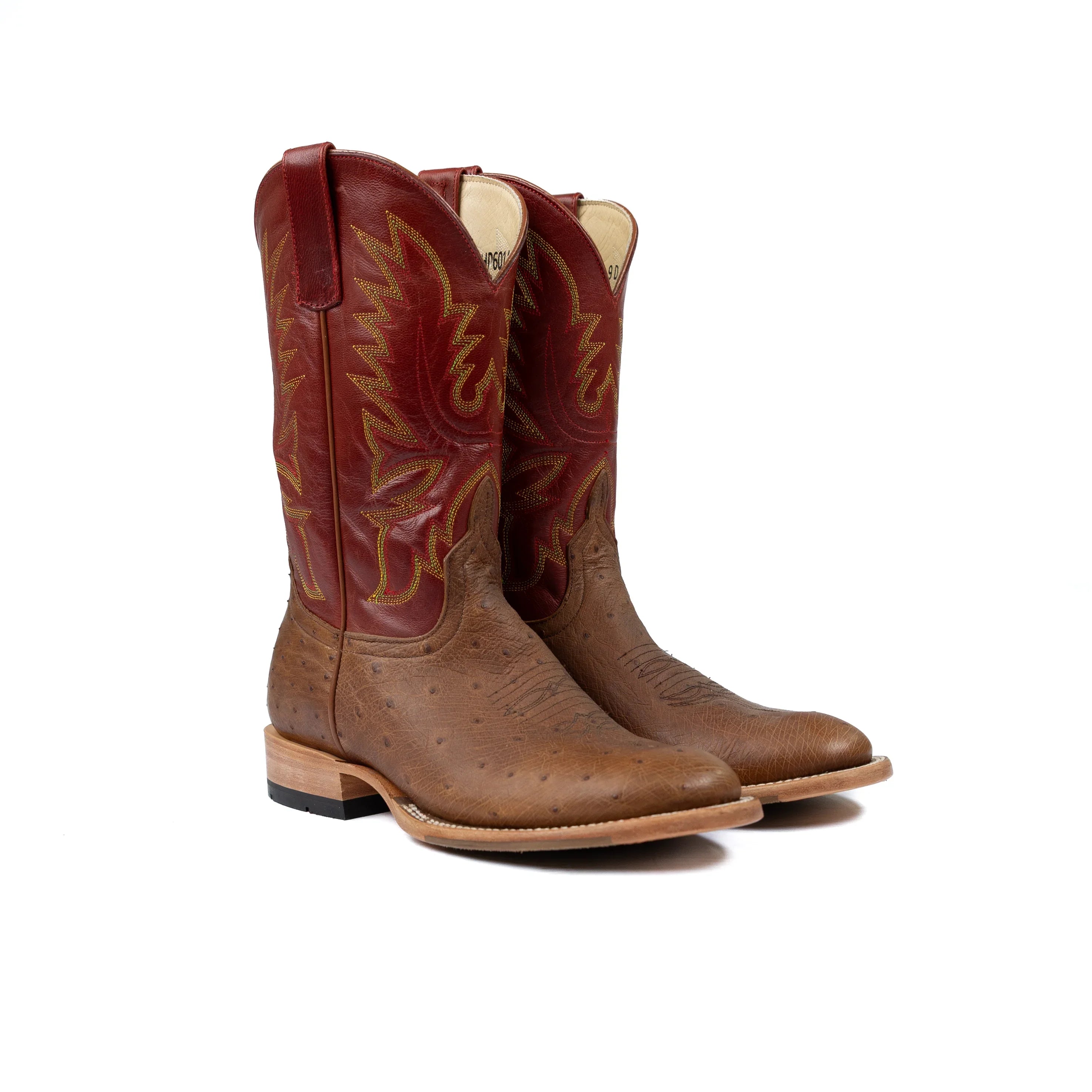 Men's Horse Power Top Hand Kango Tobacco Smooth Quill Ostrich with 11" Weatherford Red Goat Top HP6014