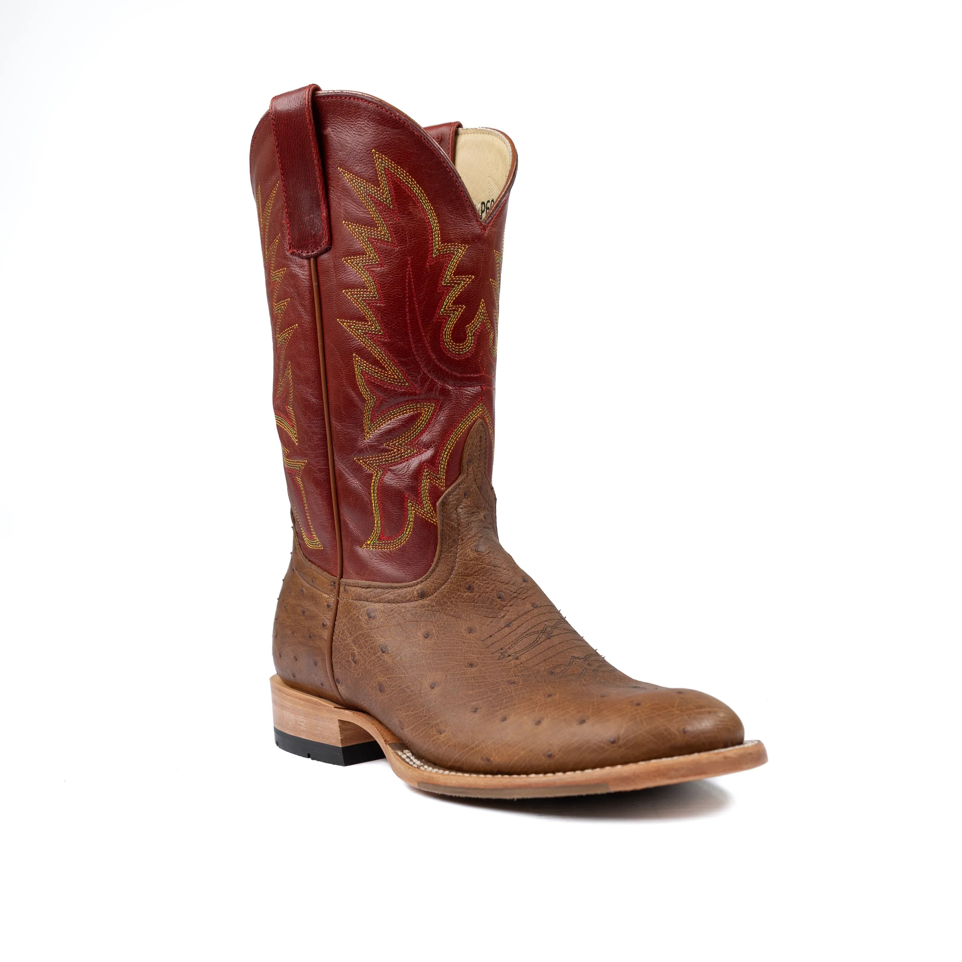Men's Horse Power Top Hand Kango Tobacco Smooth Quill Ostrich with 11" Weatherford Red Goat Top HP6014
