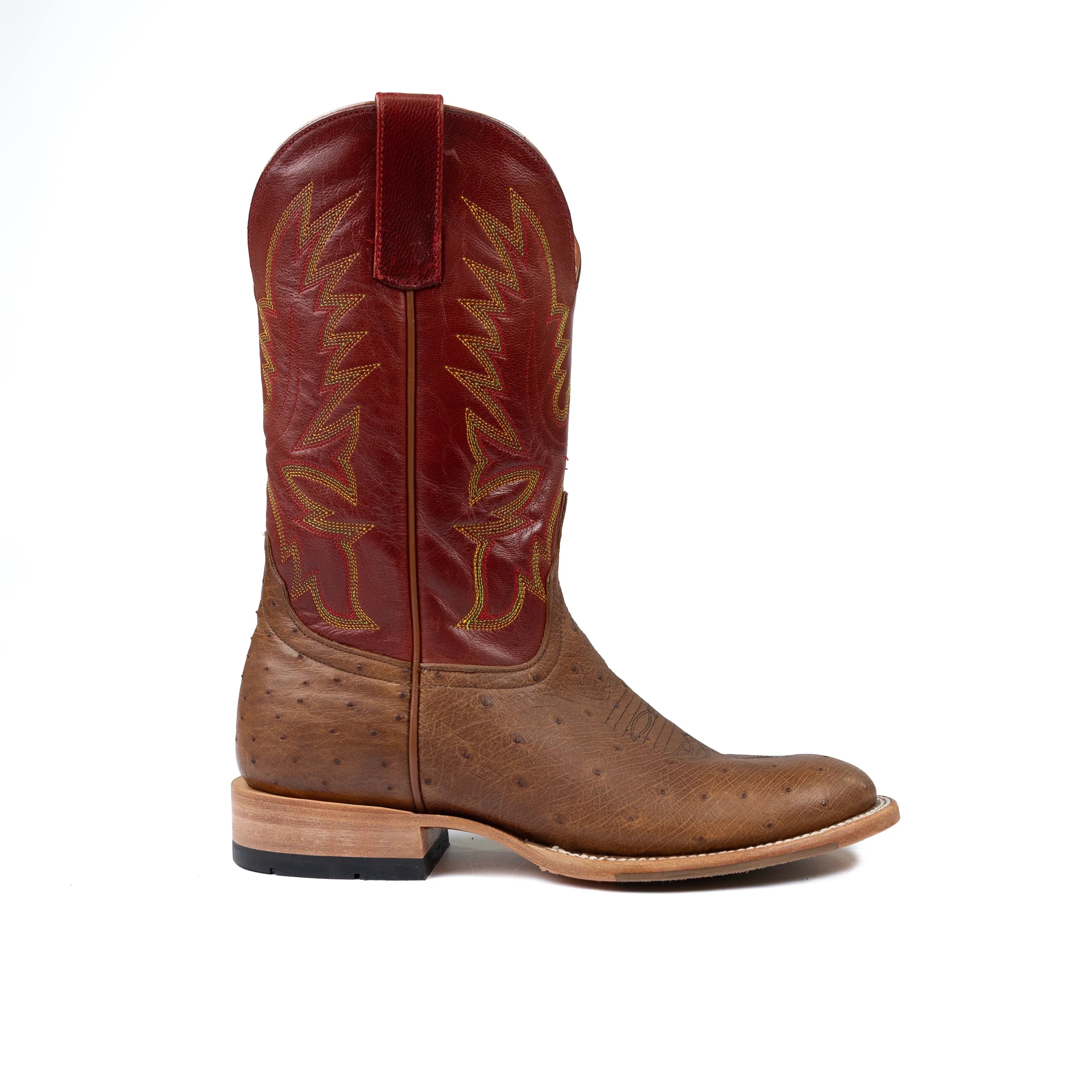 Men's Horse Power Top Hand Kango Tobacco Smooth Quill Ostrich with 11" Weatherford Red Goat Top HP6014