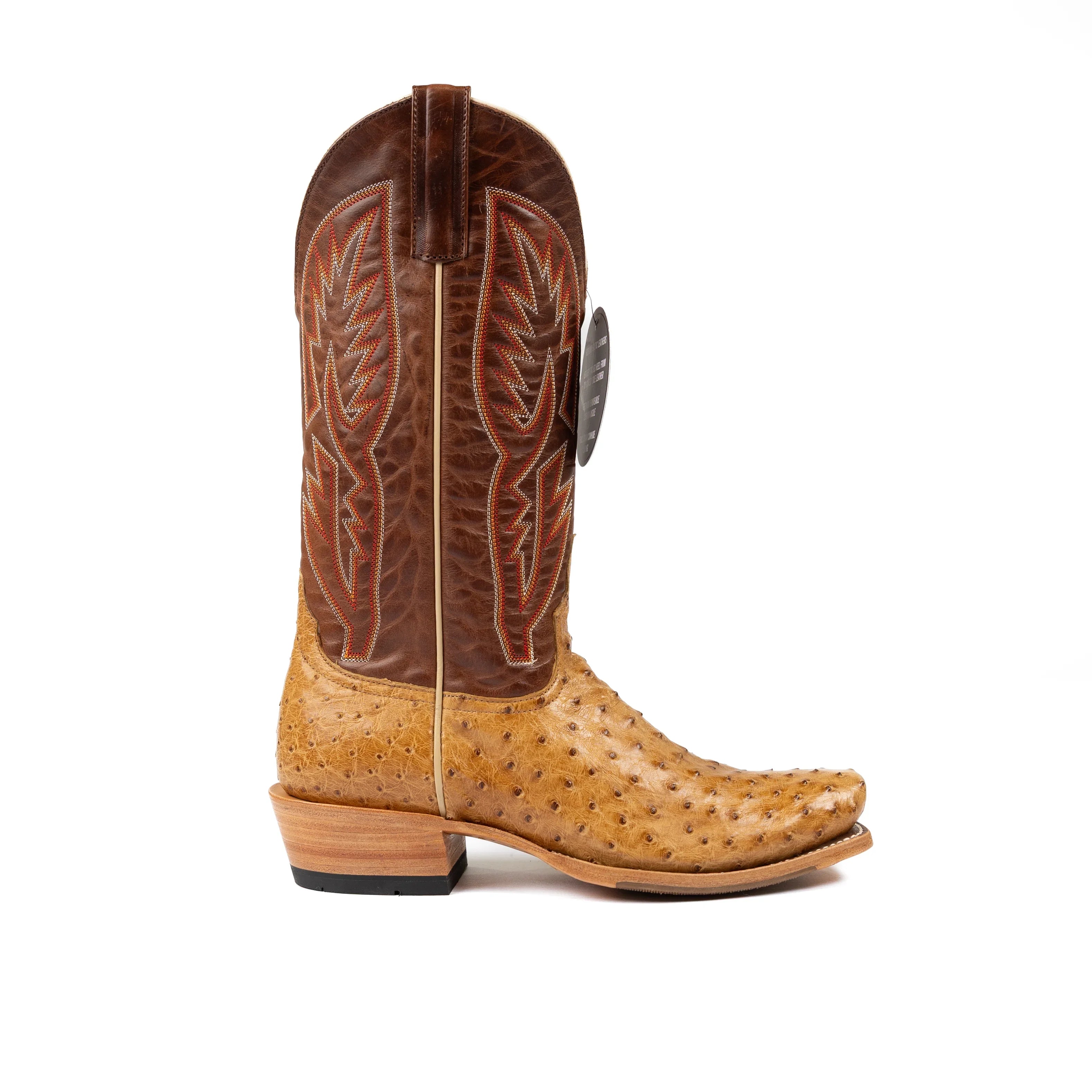 Men's Horse Power Top Hand Saddle Full Quill Ostrich with 13" Whiskey Vaquero Tops HP9534