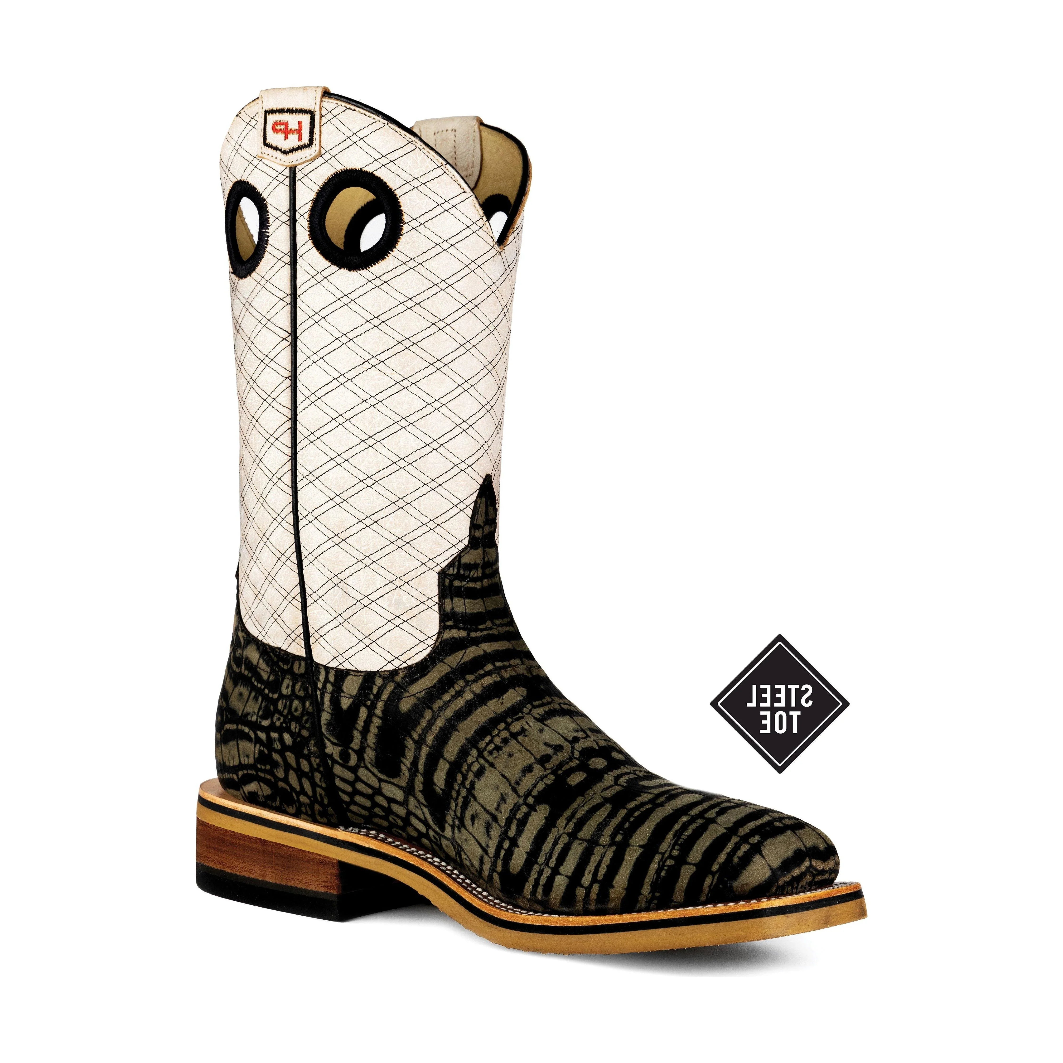 Men's Horsepower Caiman Print Steel Toe Boot 12" HPW2501 - Crazy House Western Wear