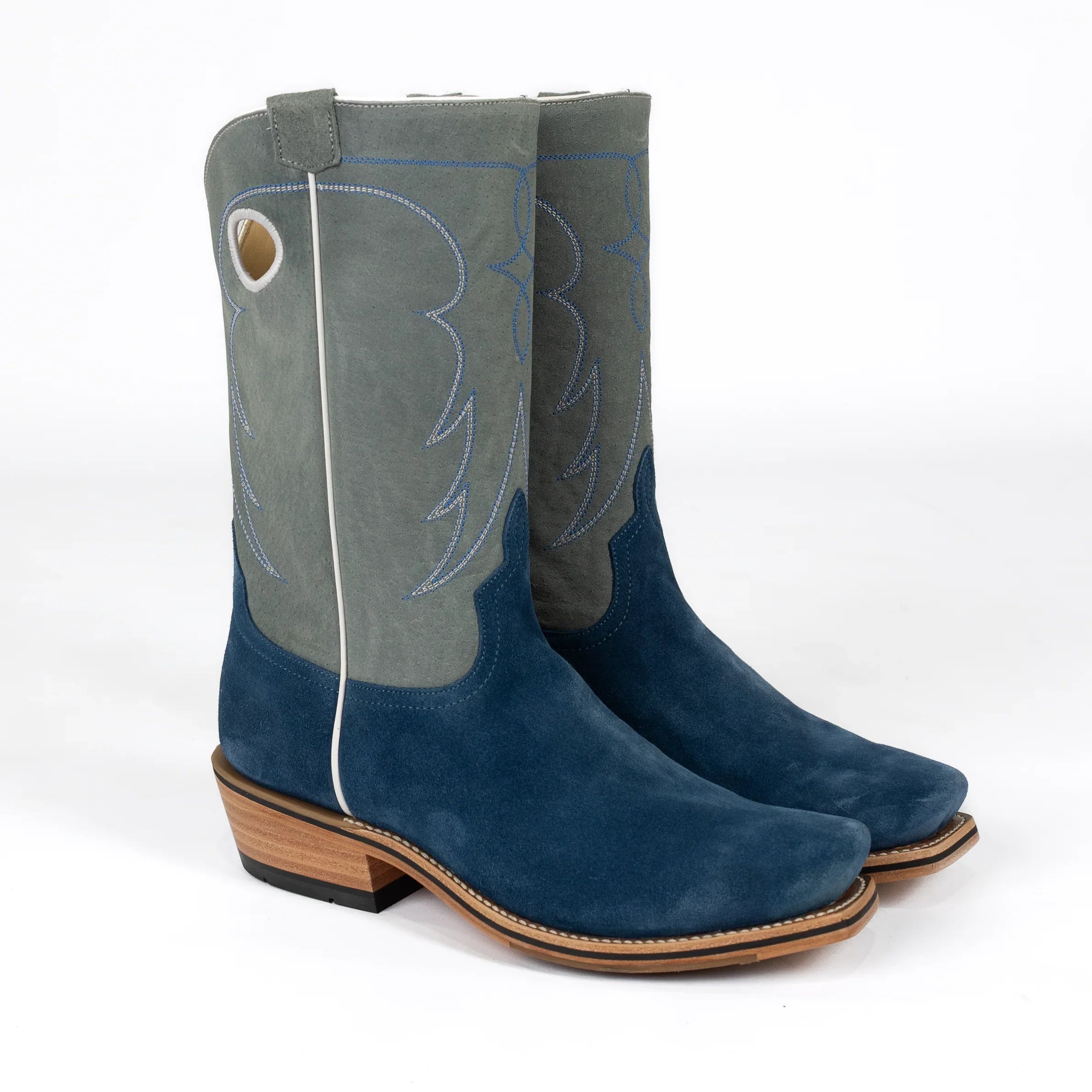 Men's Horsepower High Noon Blue Suede Cutter Toe Boots HP9518