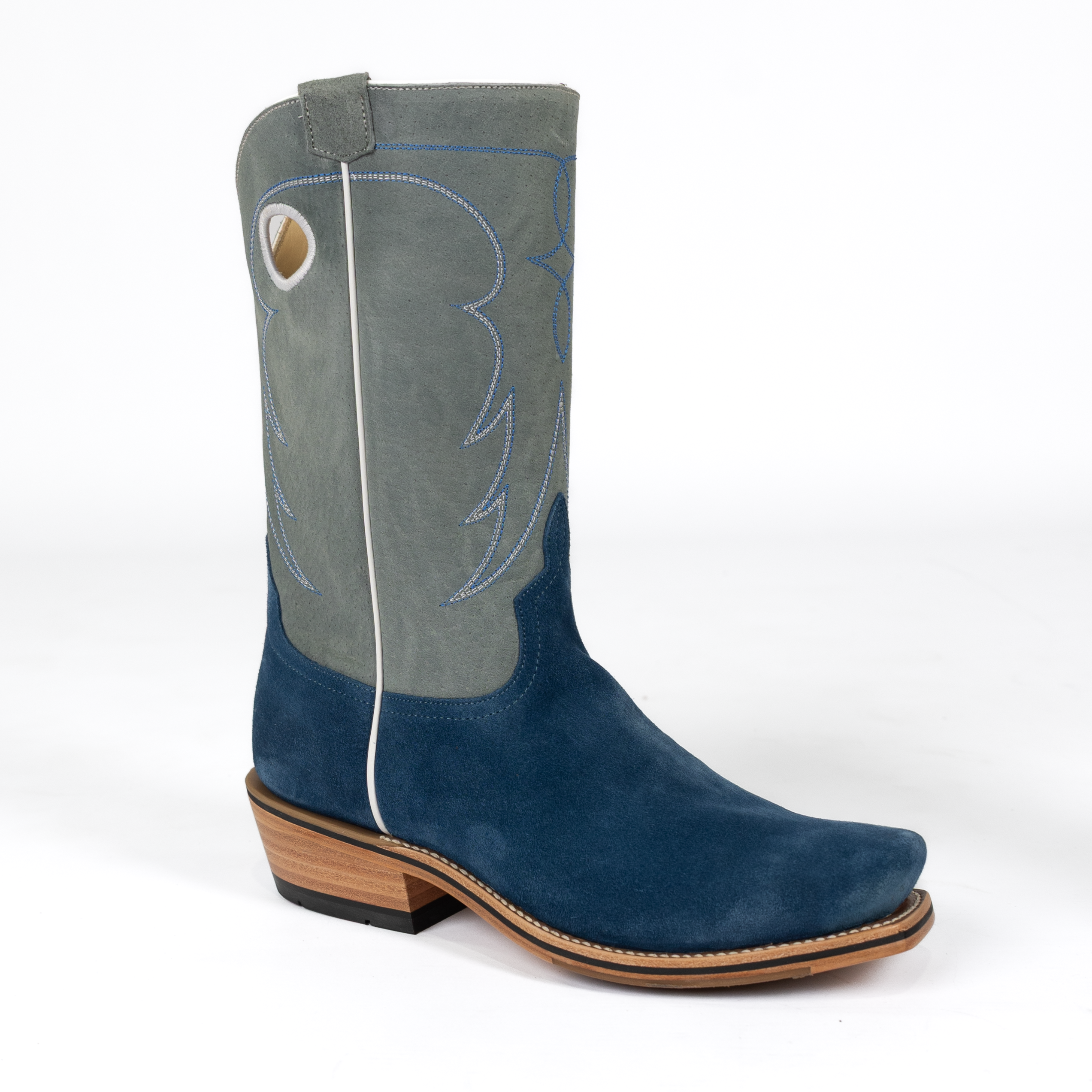Men's Horsepower High Noon Blue Suede Cutter Toe Boots HP9518