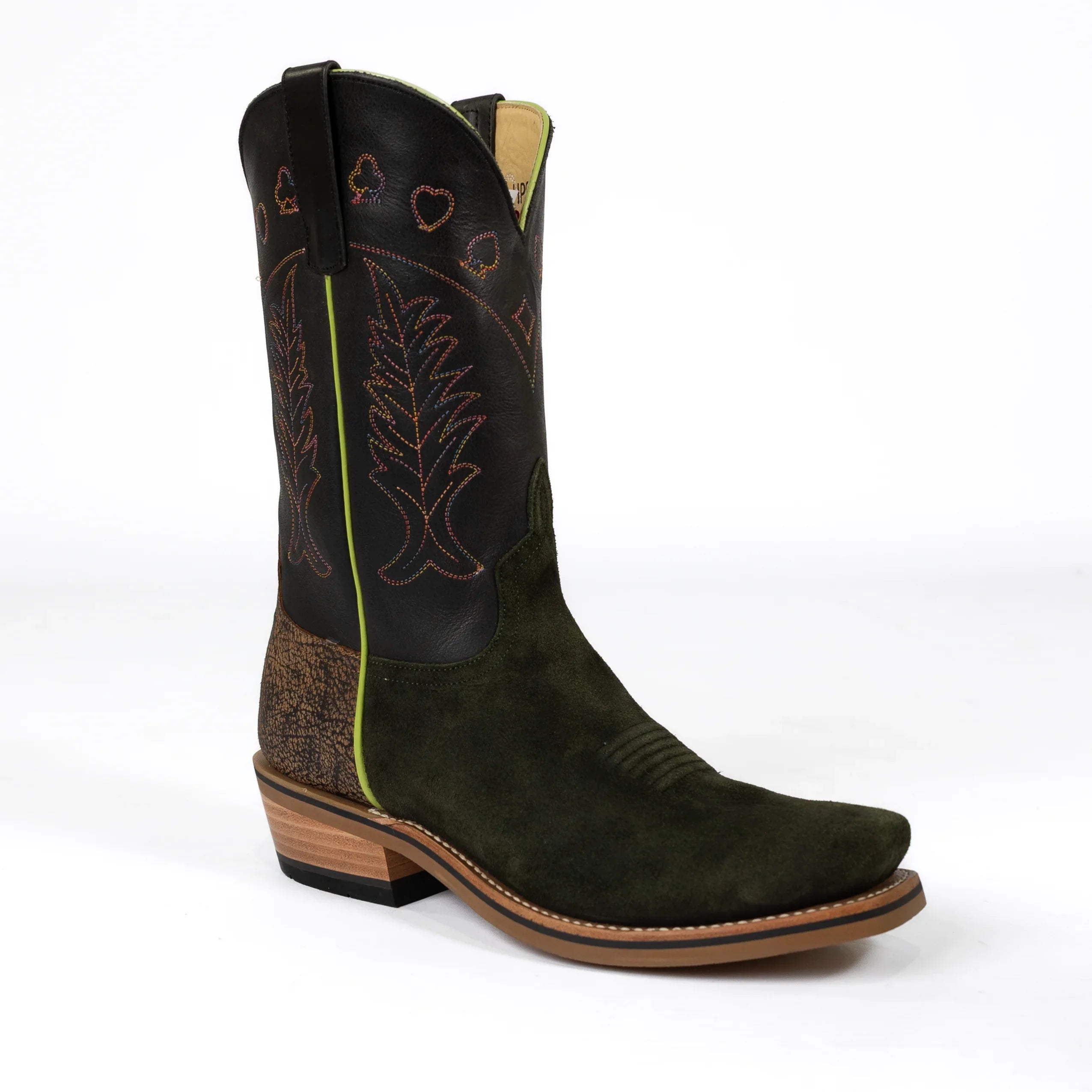 Men's Horsepower High Noon Green Suede Cutter Toe Boots HP9519