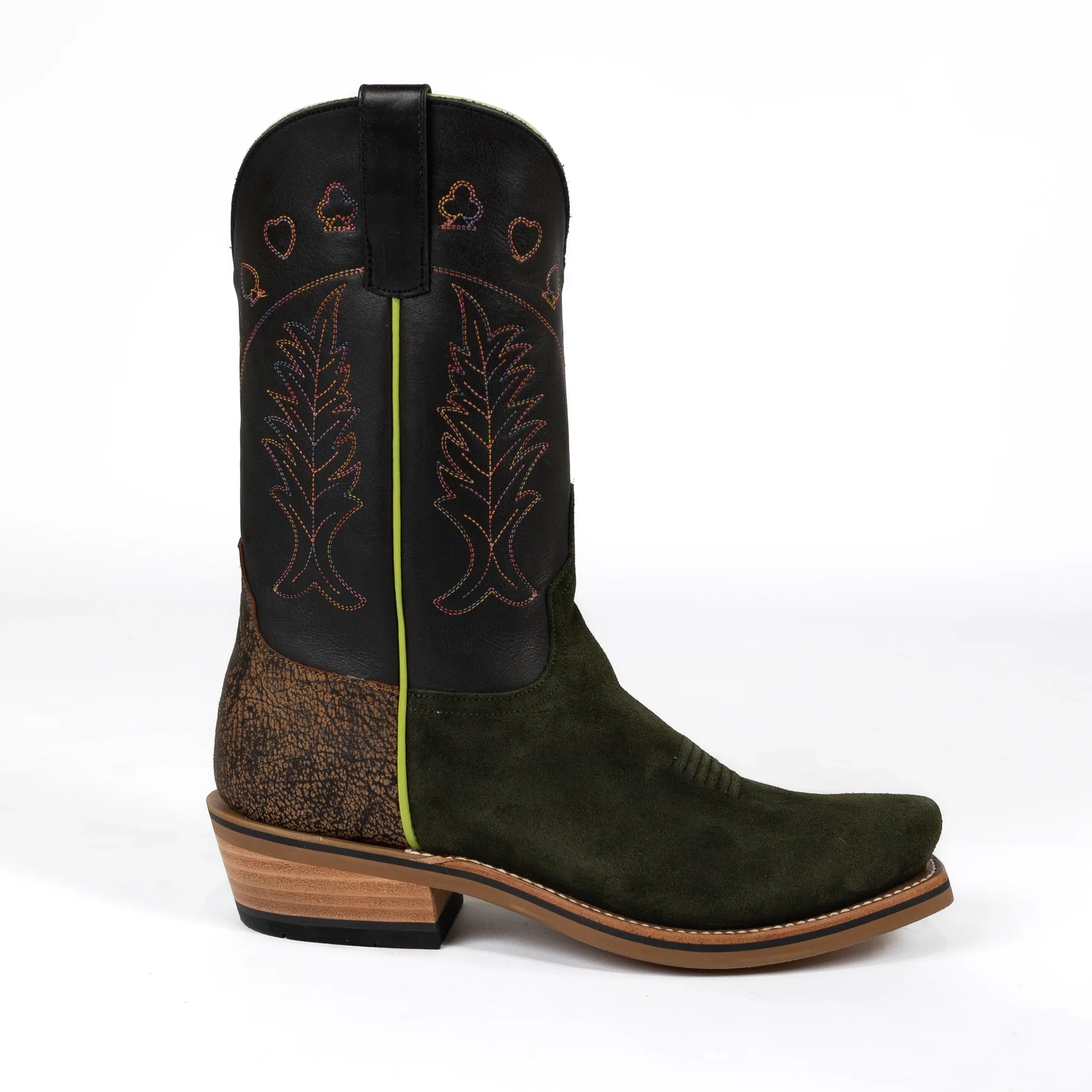 Men's Horsepower High Noon Green Suede Cutter Toe Boots HP9519