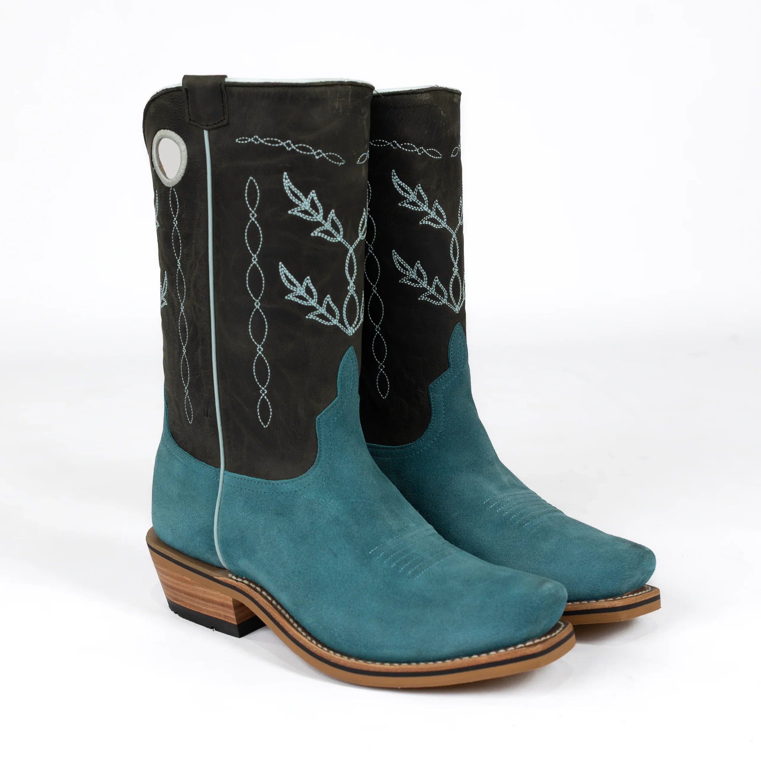 Men's Horsepower High Noon Turquoise Suede Cutter Toe Boots HP9515