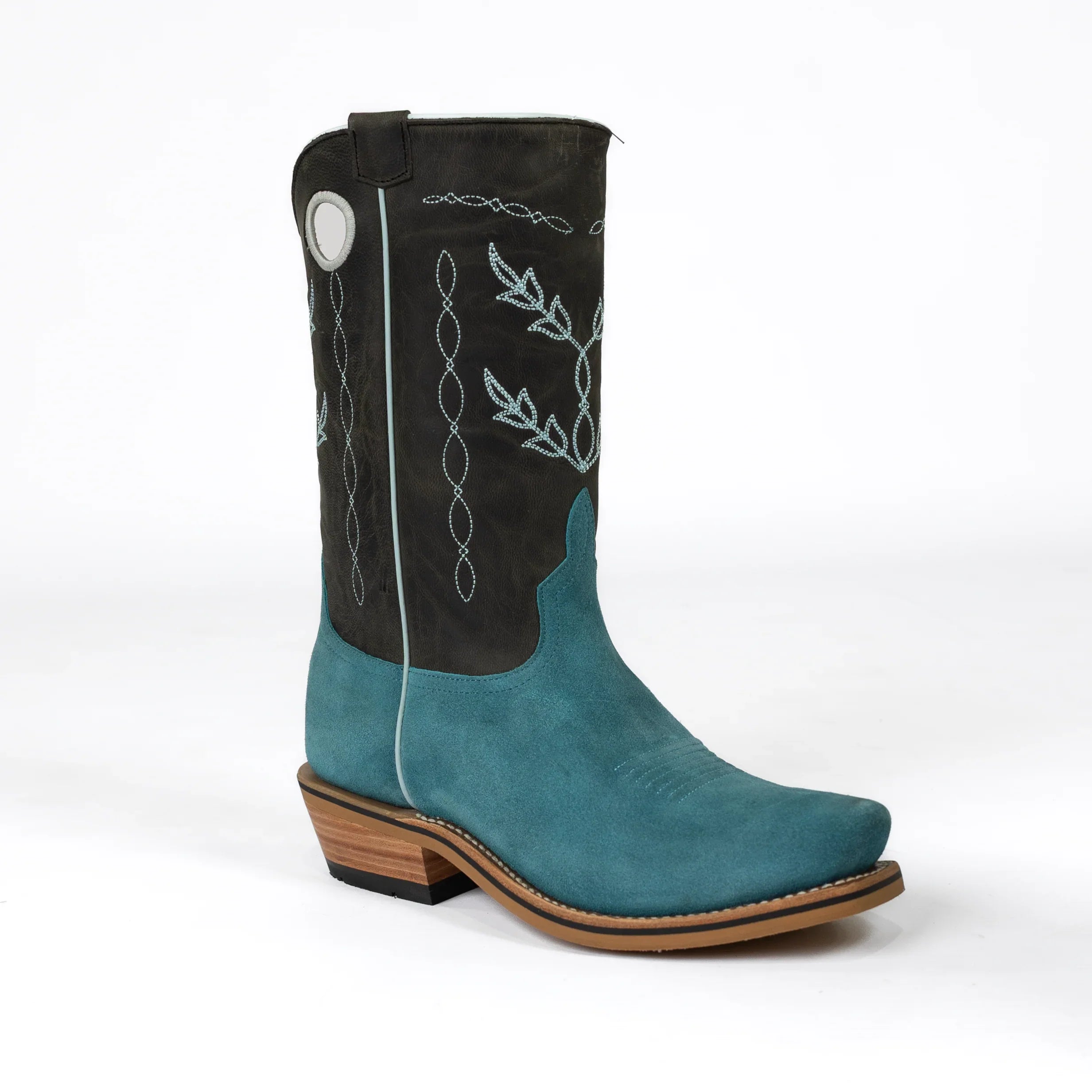Men's Horsepower High Noon Turquoise Suede Cutter Toe Boots HP9515