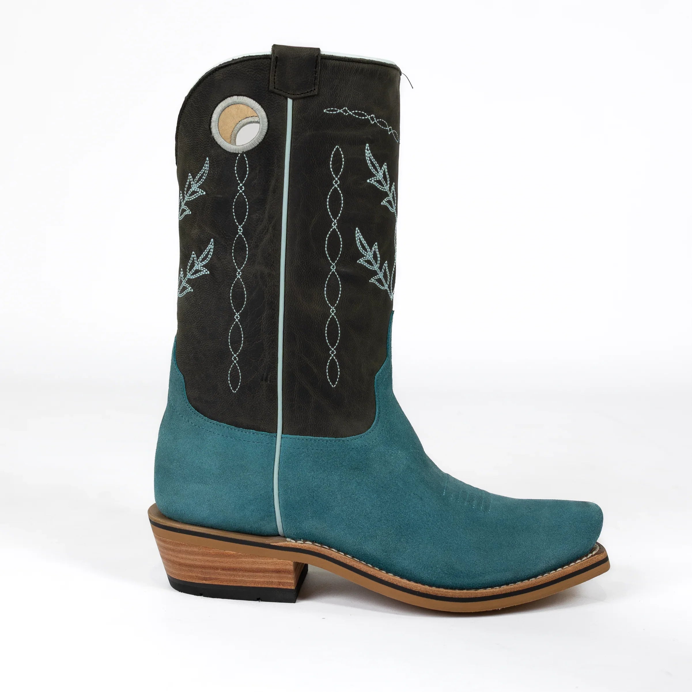 Men's Horsepower High Noon Turquoise Suede Cutter Toe Boots HP9515
