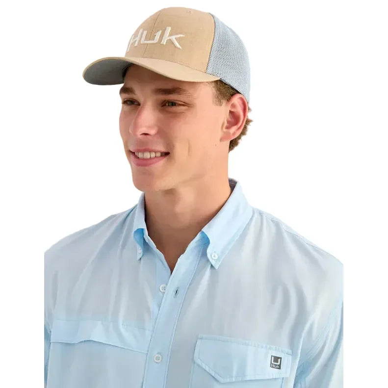 Men's Huk Coastal Drift Tide Point Short Sleeve Button-Down H1500171-425