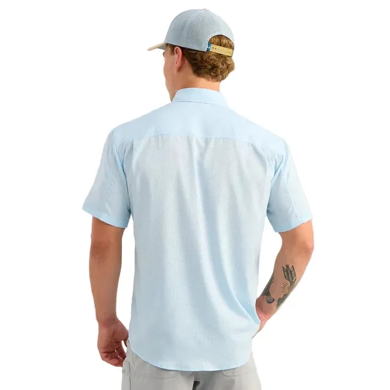 Men's Huk Coastal Drift Tide Point Short Sleeve Button-Down H1500171-425