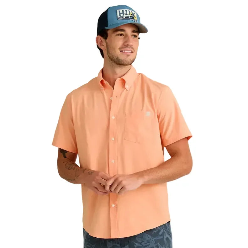Men's Huk Coral Reef Kona Button-down Short Sleeve Shirt H1500154-818
