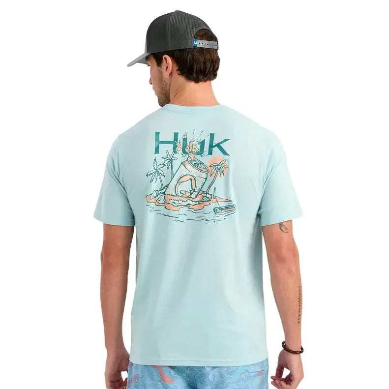 Men's Huk Heron Blue Sun Draft T-shirt H1000584-395