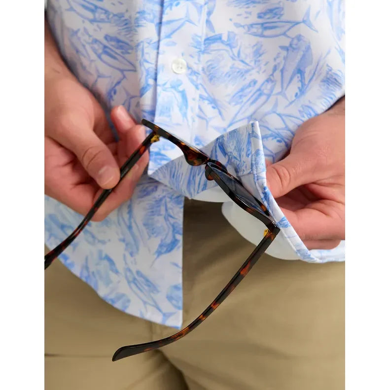 Men's Huk Regatta Fish Chaos KC Kona Button-Down Shirt H1500192-431