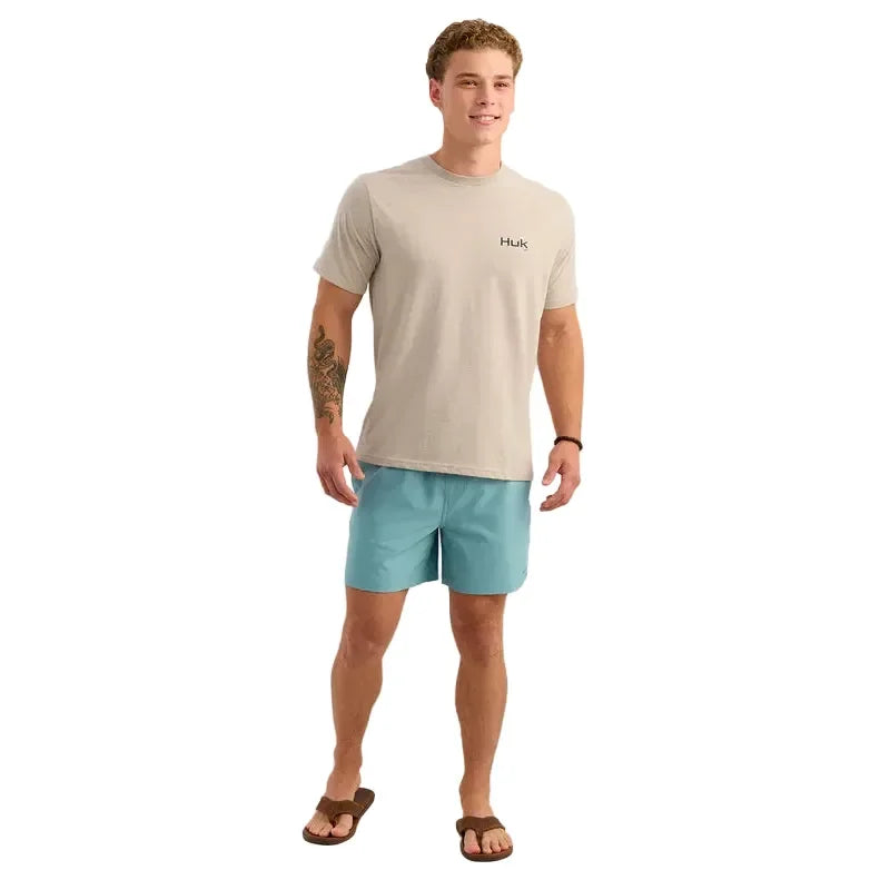 Men's Huk River Rock Heather KC Americana T-shirt H1000588-194