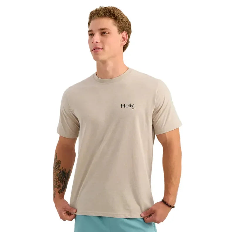 Men's Huk River Rock Heather KC Americana T-shirt H1000588-194