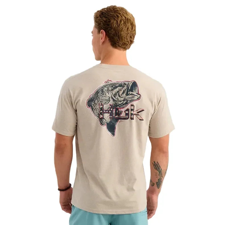Men's Huk River Rock Heather KC Americana T-shirt H1000588-194
