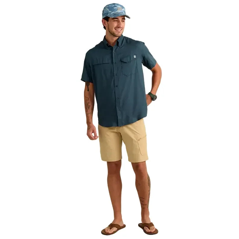 Men's Huk Sea Storm Tide Point Short Sleeve Button-Down H1500171-408