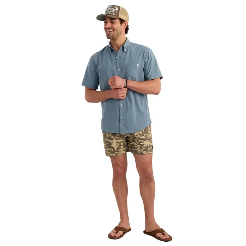 Men's Huk Stormy Blue Kona Button-Down Shirt H1500154-415