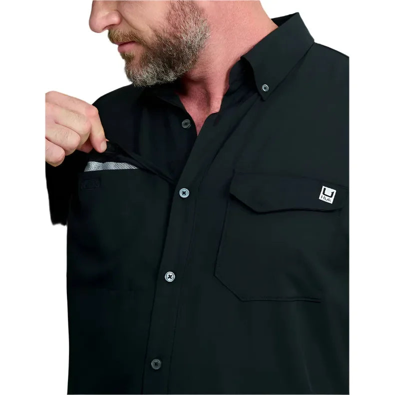 Men's Huk Tide Point Short Sleeve Button-Down H1500171-001 - Crazy House Western Wear