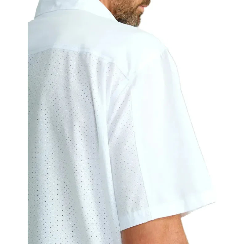 Men's Huk White Tide Point Short Sleeve Button Up H1500171-100