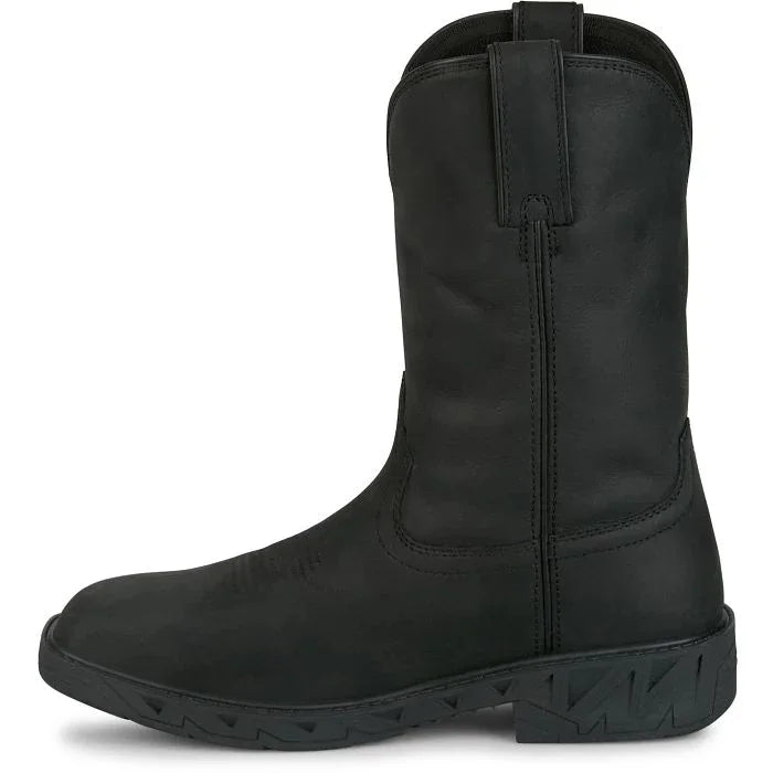 Men's Justin 11" Waterproof Steel Toe Black Boots PD4065