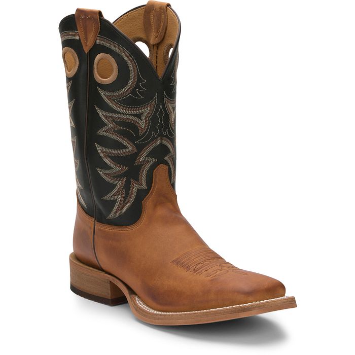 Men's Justin Caddo Copper Brown Square Toe Boots BR740 – Crazy