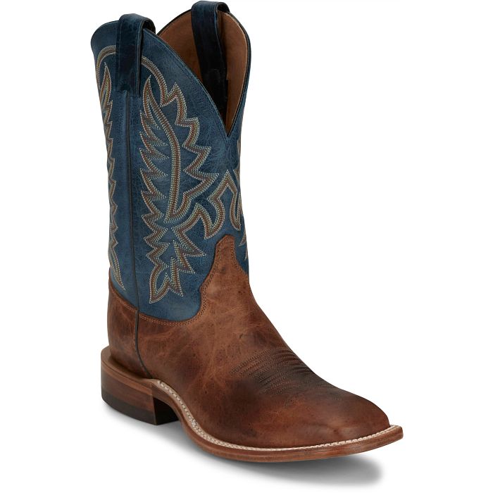 Men's Justin Poston Brown Square Toe Boots BR388 – Crazy House