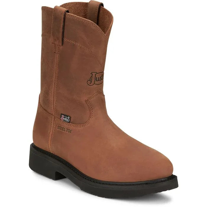 Men's Justin Round-Up 10" Steel Toe Boot OW4764 - Crazy House Western Wear