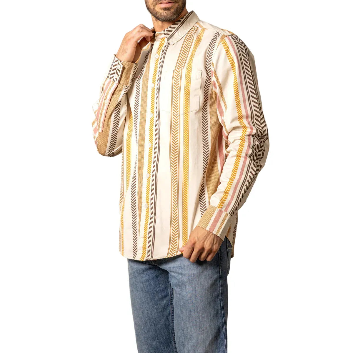 Men's Kimes Ranch Natural Double Tap Striped Shirt