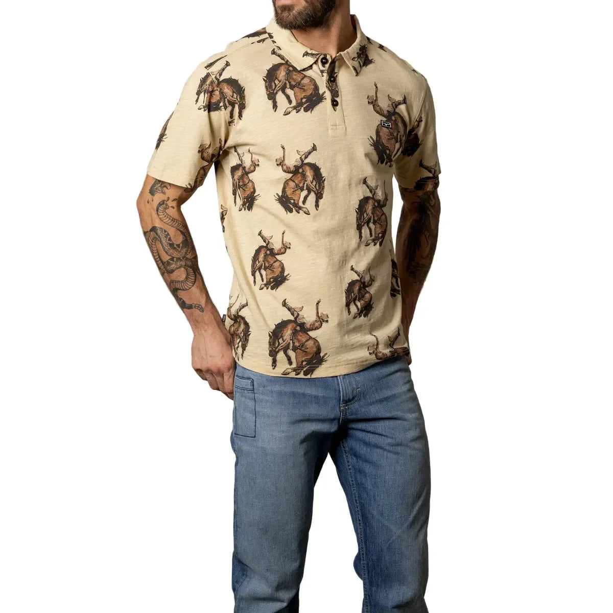 Men's Kimes Ranch Tan RP Winning Polo