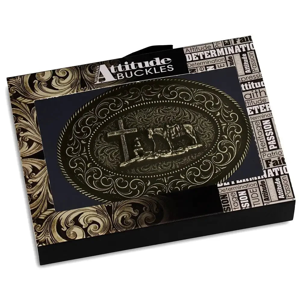 Men's Montana Attitude Faith in Him Christian Cowboy Buckle A1080C