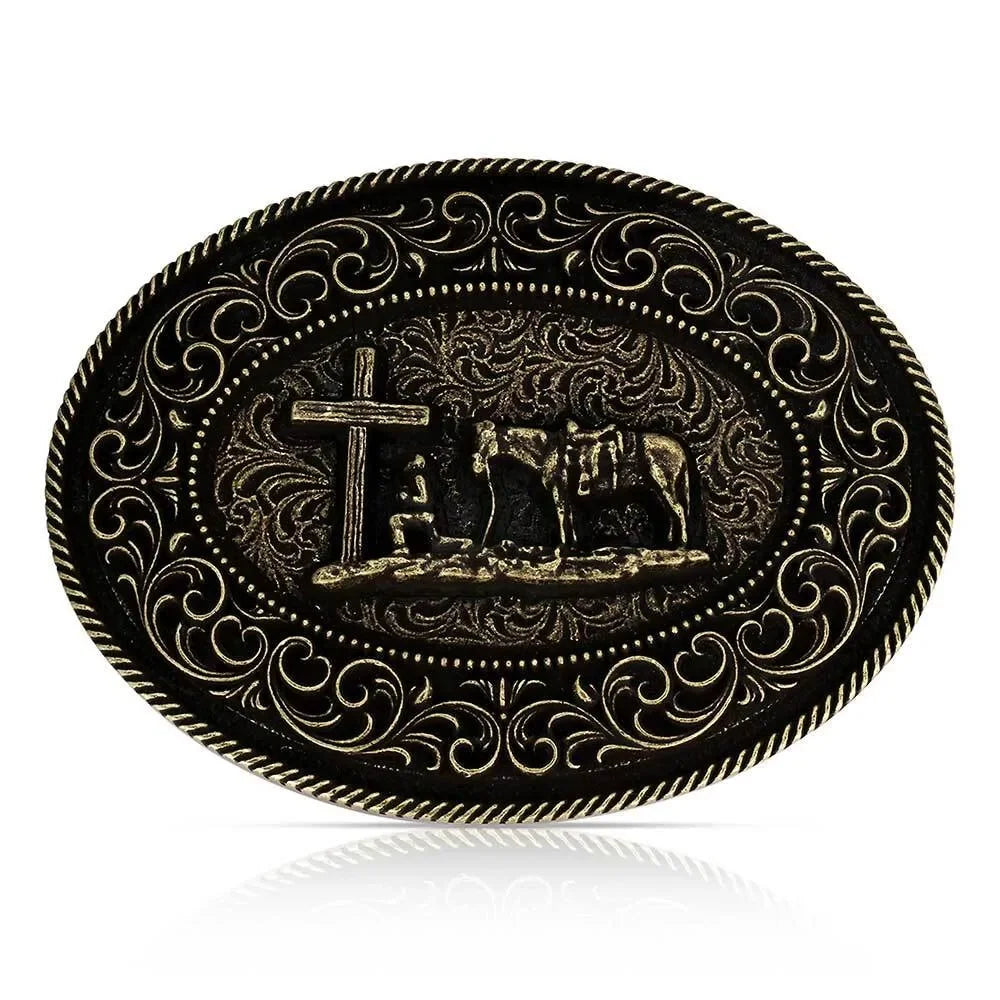 Men's Montana Attitude Faith in Him Christian Cowboy Buckle A1080C