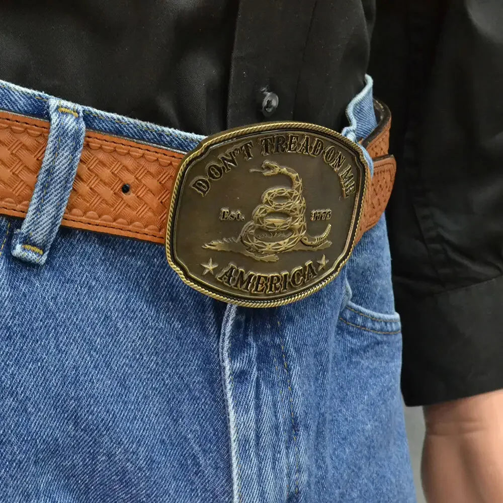 Men's Montana Silversmiths American Gadsden Don't Tread On Me Heritage Attitude Buckle A515C