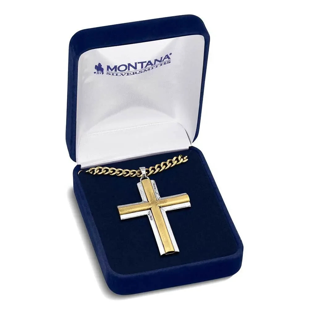 Men's Montana Silversmiths Faithful Tradition Cross Necklace NC6183