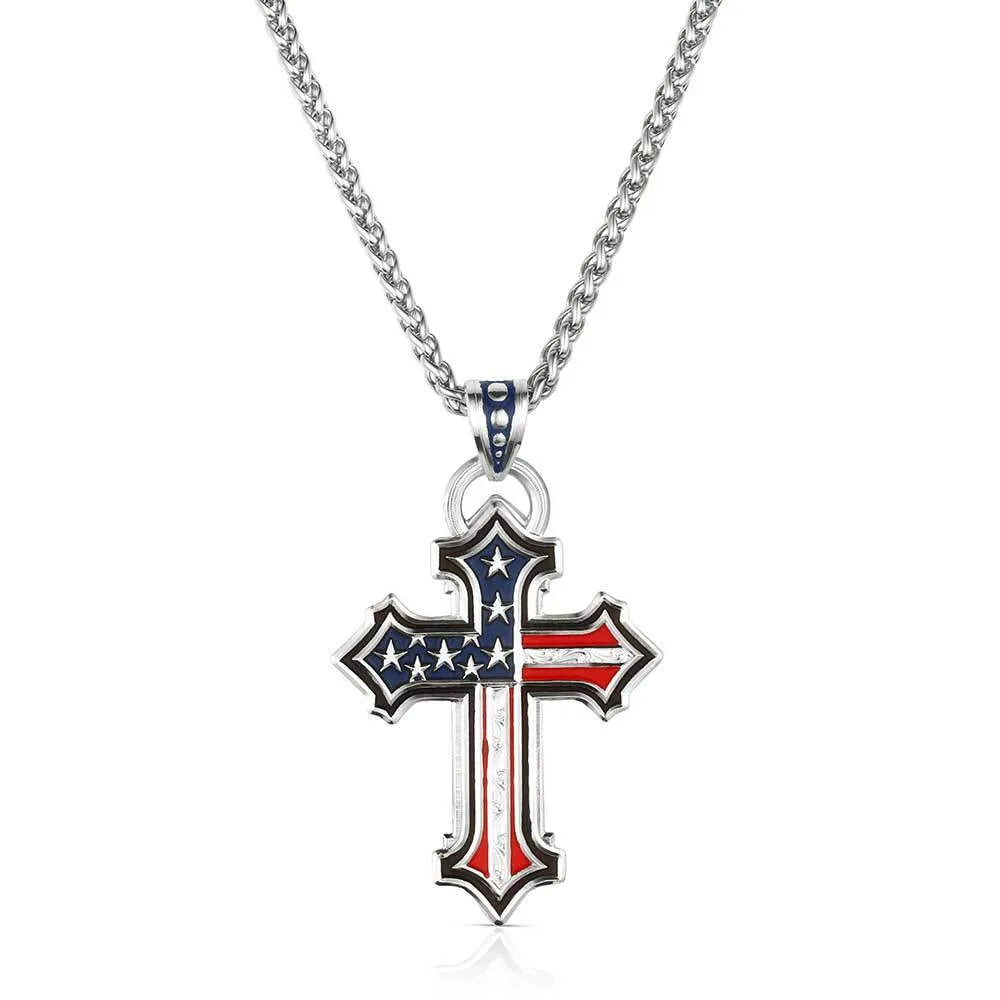 Men's Montana Silversmiths God & Country American Made Necklace AMNC6174