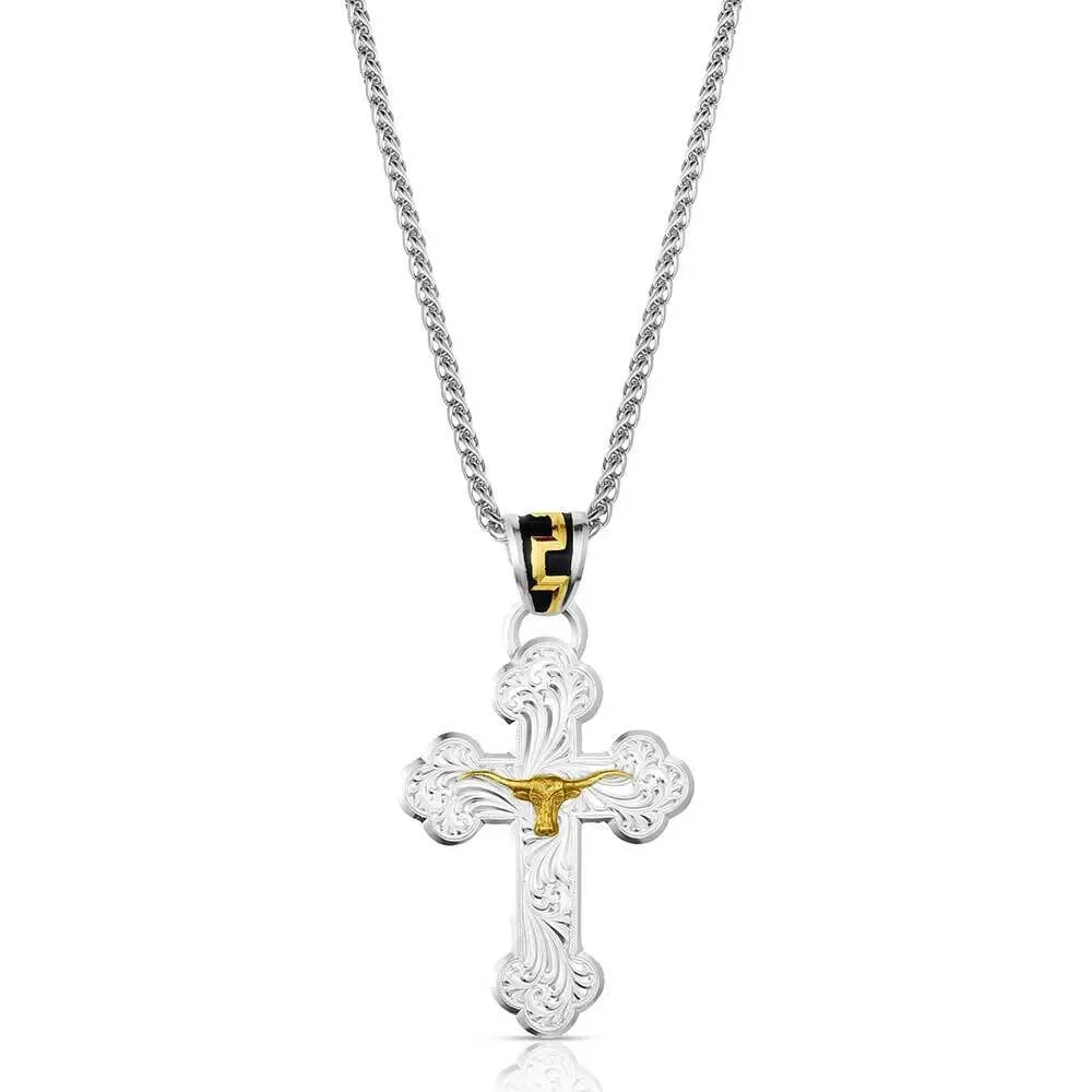 Men's Montana Silversmiths Honor and Grit Cross Necklace NC6172