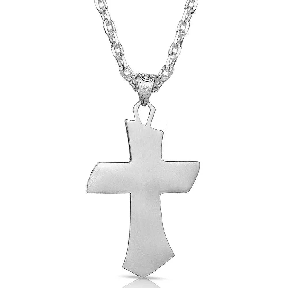 Men's Montana Silversmiths Inner Light Turquoise Cross Necklace NC4779