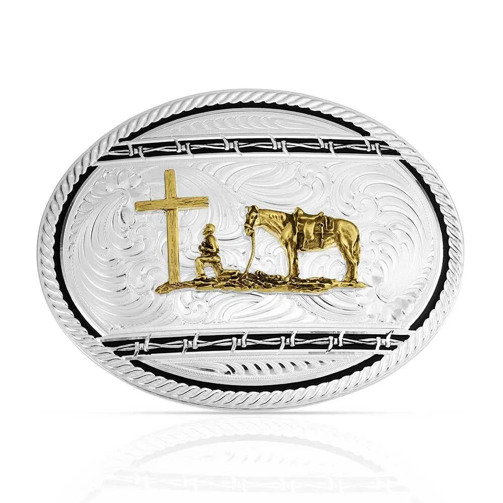 Men's Montana Silversmiths Relentless Buckle with Christian Cowboy 56300-731