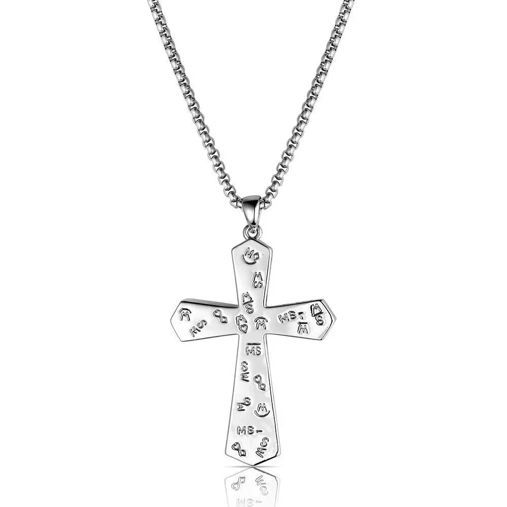Men's Montana Silversmiths Still Waters Turquoise Cross Necklace NC6517